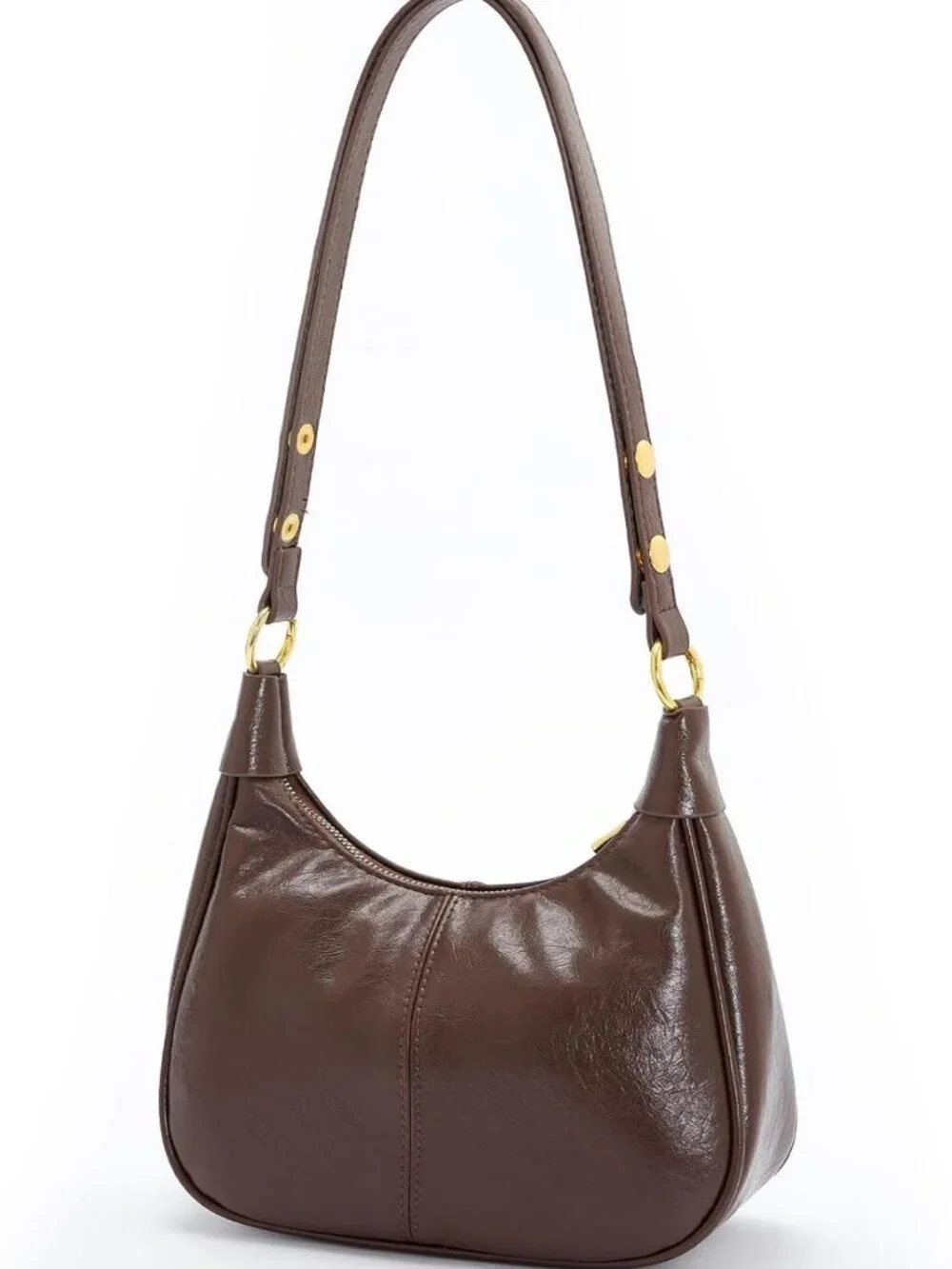 Cute Retro Small Hobo Purse, Soft Vegan Leather Crescent Shoulder Bag, Roomy